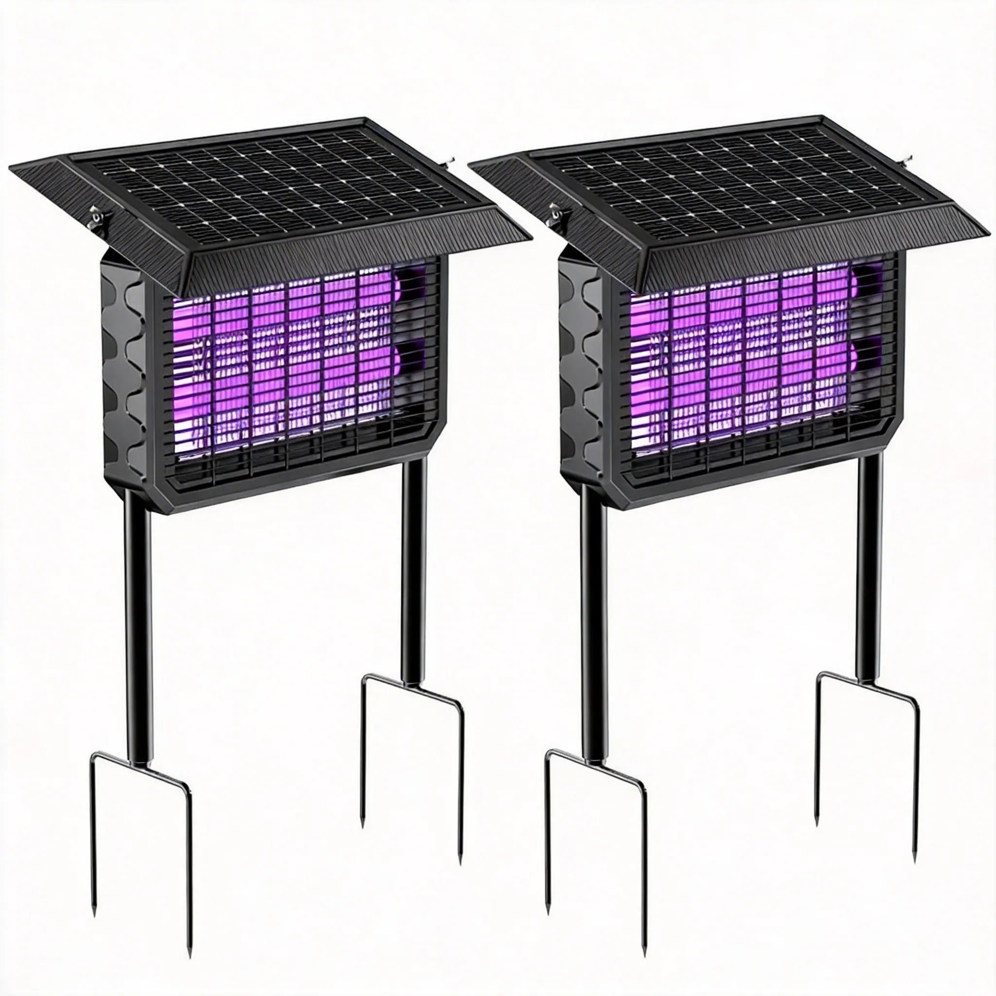 Solar Bug Zapper Outdoor Waterproof Electric 4500V Mosquito and Fly Zapper with Smart Light Sensor Rechargeable Solar Powered Trap for Patio, Backyard, Garden, Camping, and Indoor Us