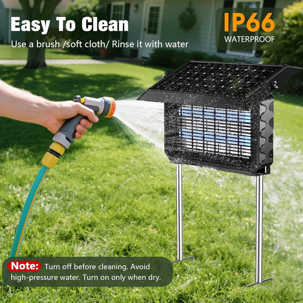 Solar Bug Zapper Outdoor Waterproof Electric 4500V Mosquito and Fly Zapper with Smart Light Sensor Rechargeable Solar Powered Trap for Patio, Backyard, Garden, Camping, and Indoor Us