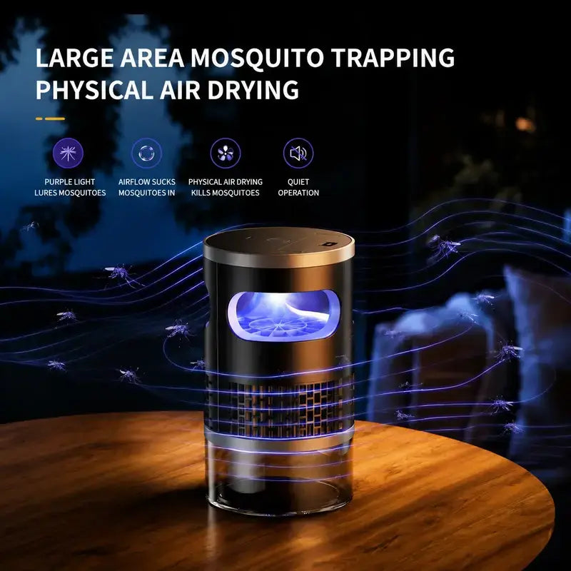 【Summervibes】Indoor Insect Trap - Effective Suction & UV Light Catcher for Mosquitoes, Fruit Flies, Gnats & Moths - Quiet & Non-Zapper for Home