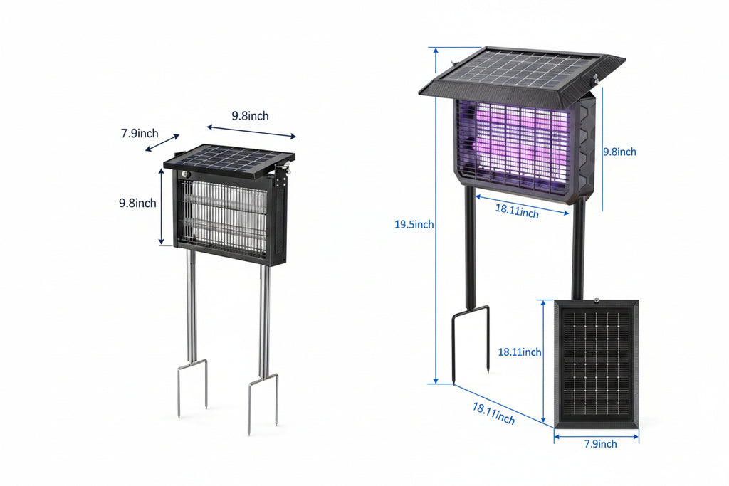Solar Bug Zapper Outdoor Waterproof Electric 4500V Mosquito and Fly Zapper with Smart Light Sensor Rechargeable Solar Powered Trap for Patio, Backyard, Garden, Camping, and Indoor Us